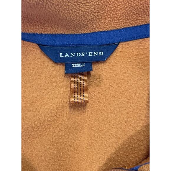 Lands End Quarter Zip Men's Large Pullover Polartec Polyester Orange Fleece - Picture 2 of 7